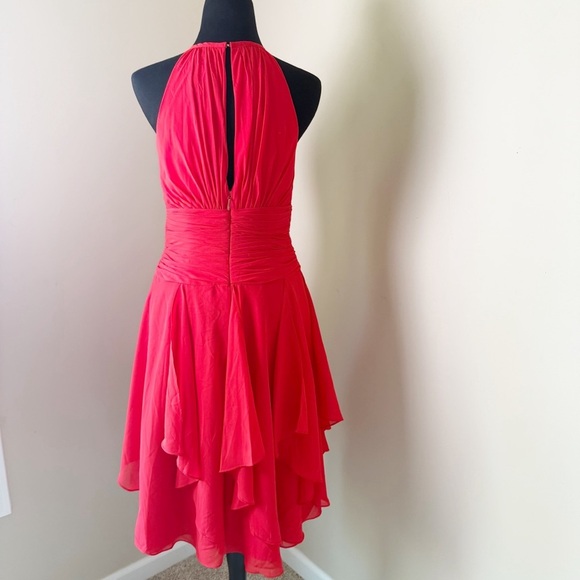 NWT JJs House A-line Halter Chiffon Cocktail Dress With Cascading Ruffles size 6 - Picture 10 of 16